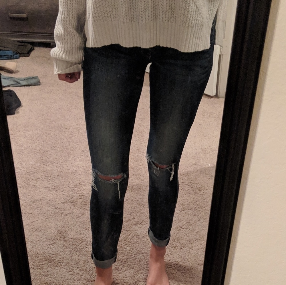 Flying Monkey Ripped Knee Skinny Jeans Long